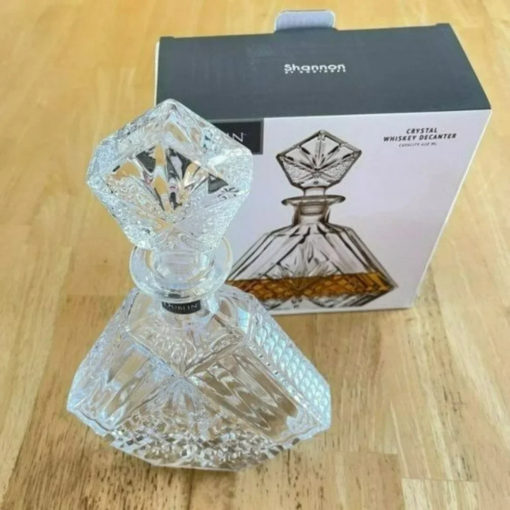 Dublin Collection Triangular‎ Crystal Wine Whiskey Liquor Decanter 610ml
